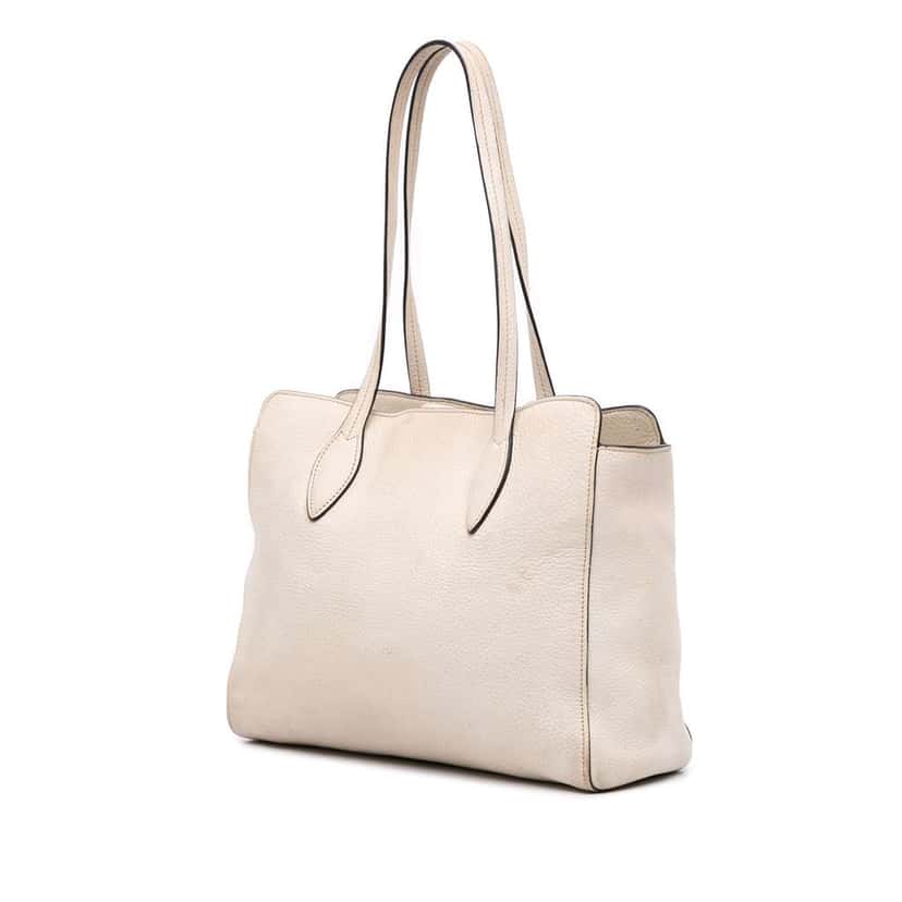 Prada Small Vitello Phenix Tote White Leather Good condition - Back View