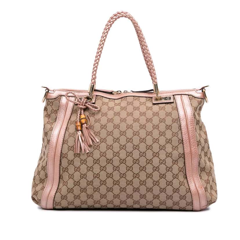 Gucci Large GG Canvas Bella Satchel Brown Canvas Good condition - Front View