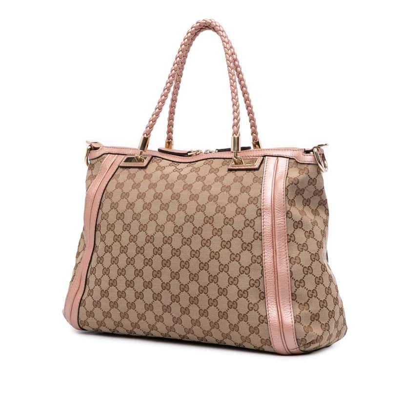 Gucci Large GG Canvas Bella Satchel Brown Canvas Good condition - Back View
