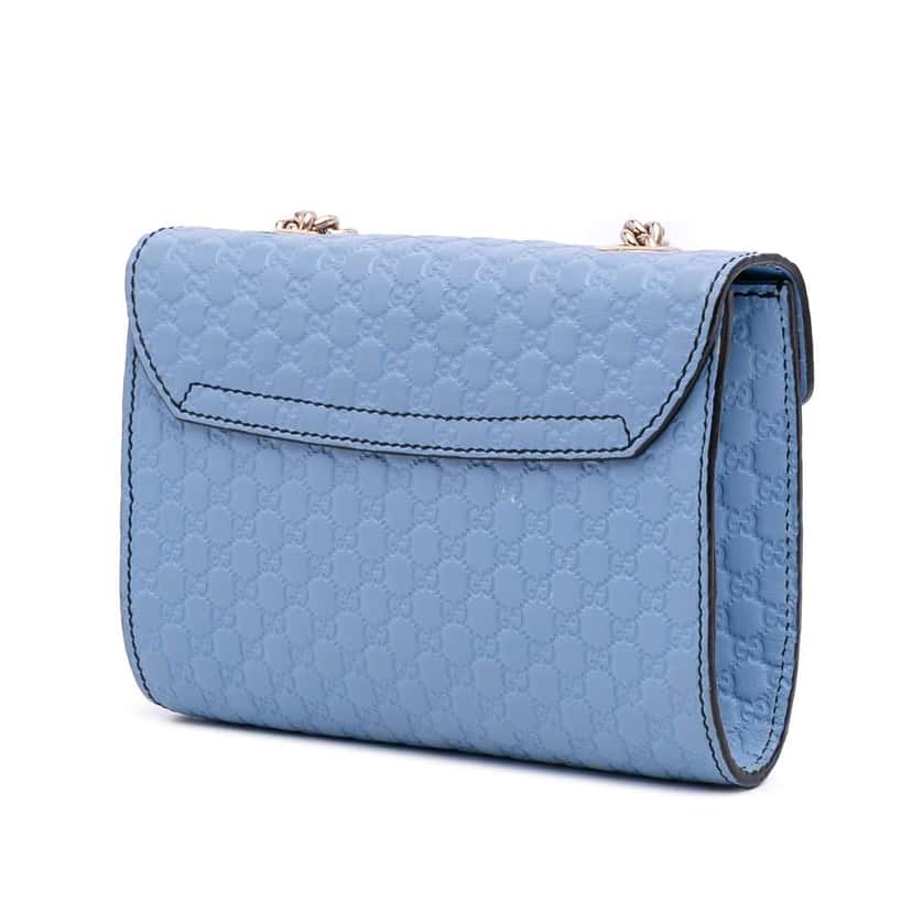Gucci Mini Microguccissima Emily Crossbody Blue Leather Good condition - Back View