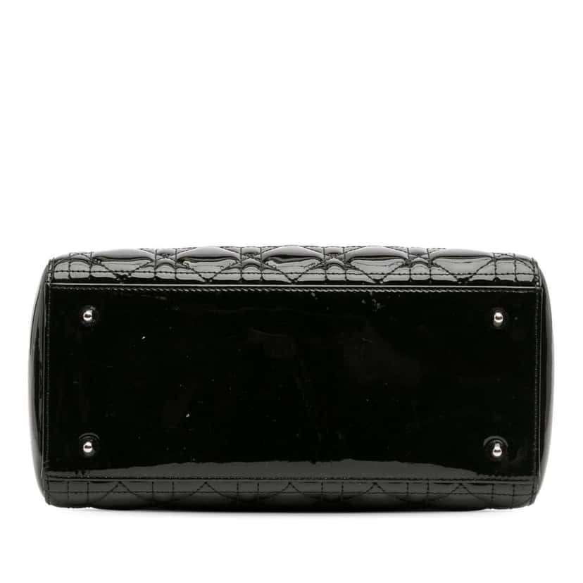 Dior Medium Patent Cannage Lady Dior Black Leather Good condition - Inside View