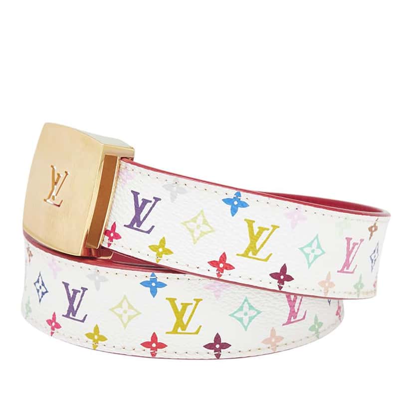 Louis Vuitton Monogram Multicolore LV Cut Reversible Belt White Good condition - Back View