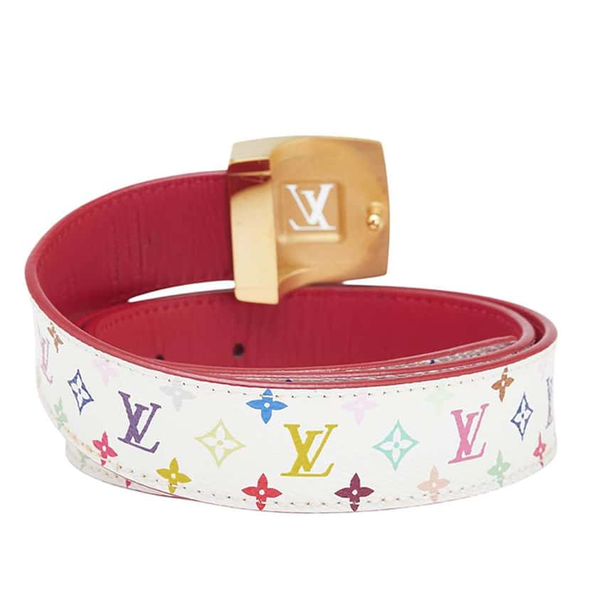 Louis Vuitton Monogram Multicolore LV Cut Reversible Belt White Good condition - Inside View