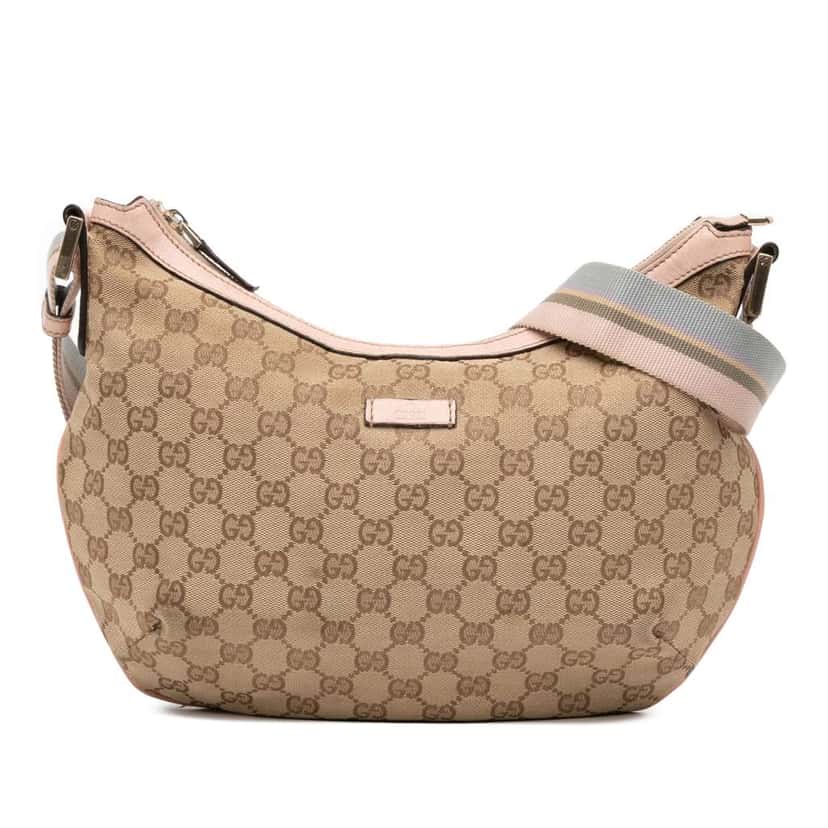 Gucci GG Canvas Web Crossbody Brown Canvas Good condition - Front View