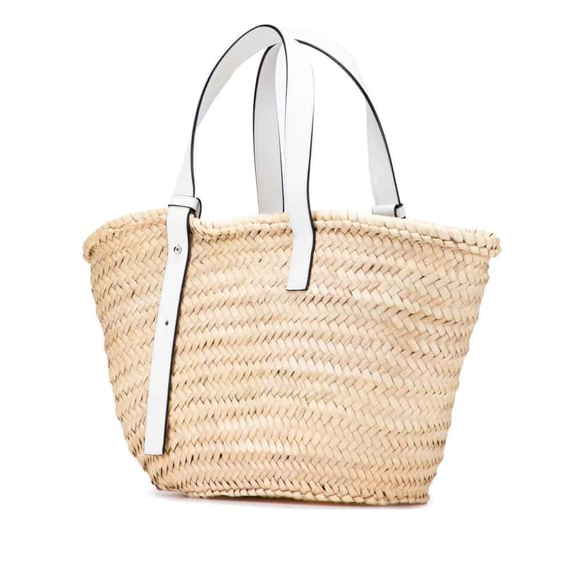 Loewe Medium Raffia Basket Tote Brown Good condition - Back View