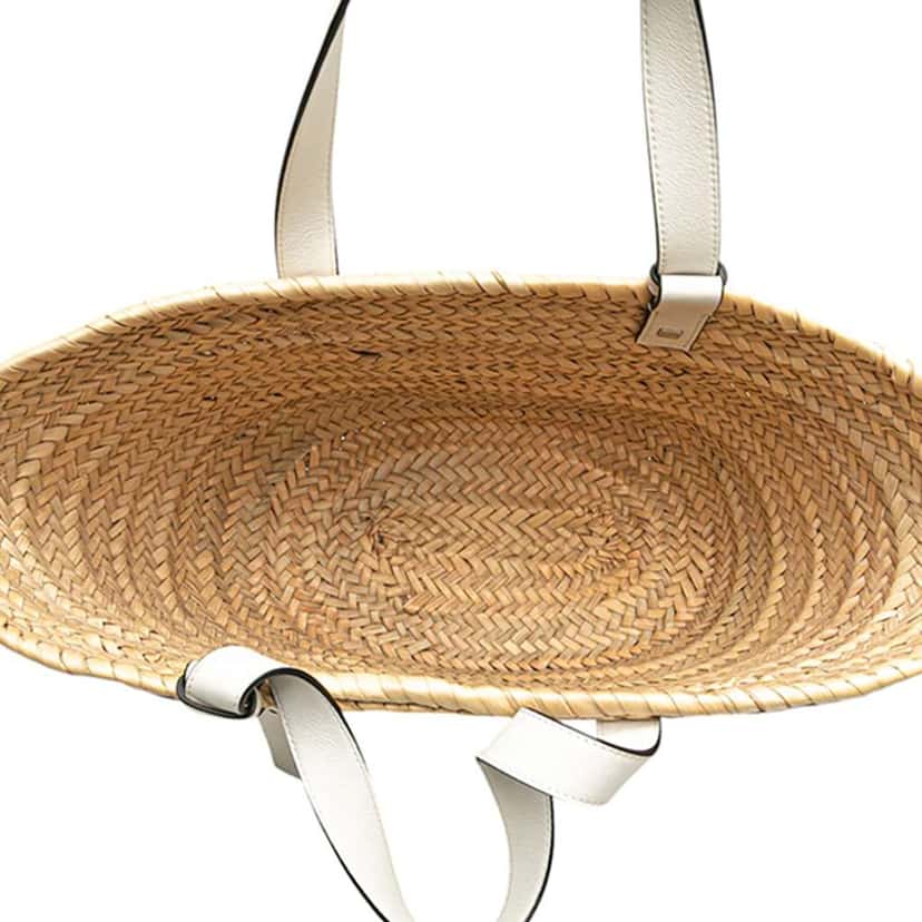 Loewe Medium Raffia Basket Tote Brown Good condition - Model View