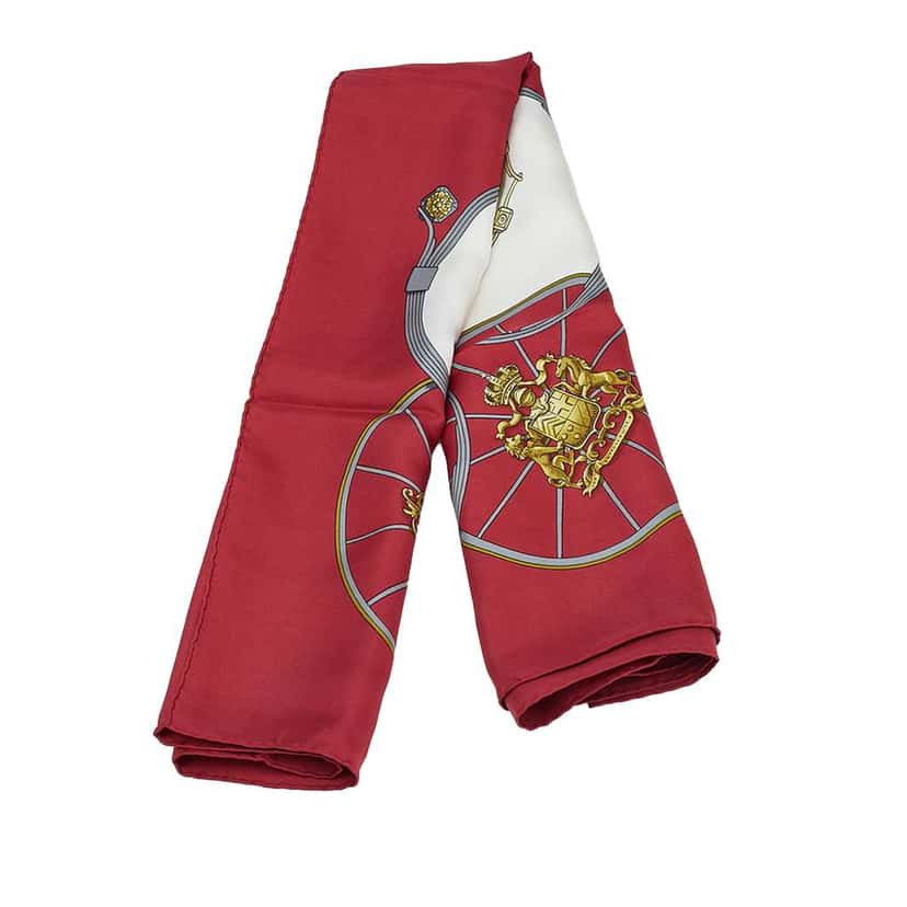 Hermès Springs Silk Scarf White Silk Very good condition - Front View