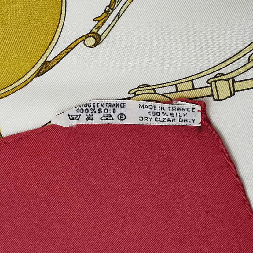 Hermès Springs Silk Scarf White Silk Very good condition - Inside View