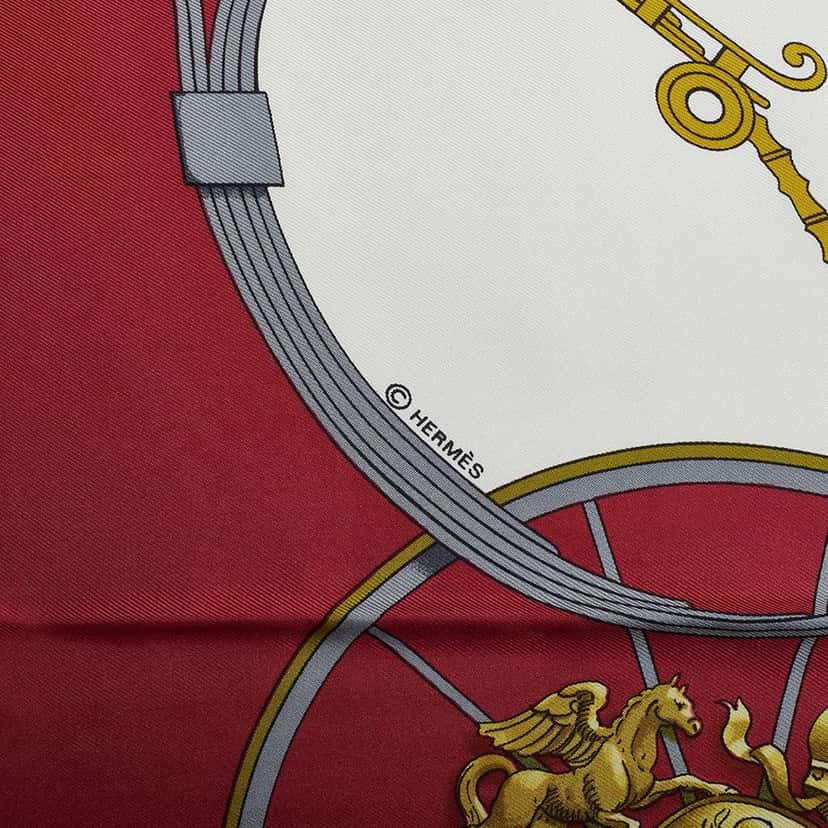 Hermès Springs Silk Scarf White Silk Very good condition - Model View