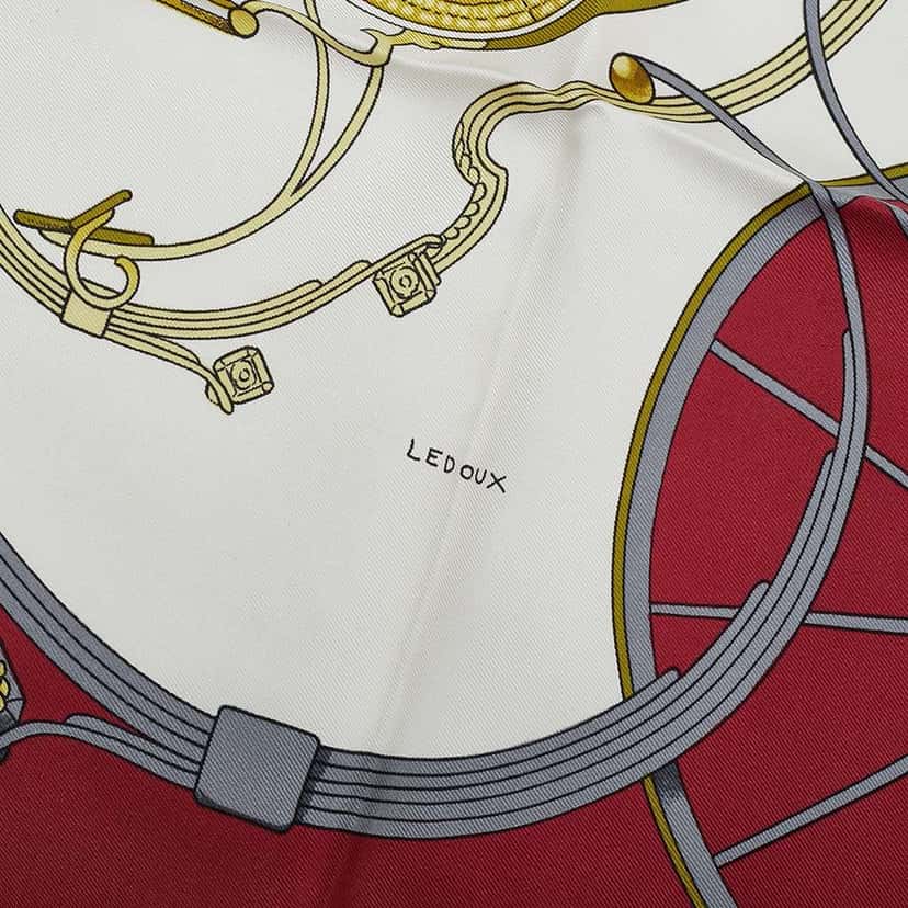 Hermès Springs Silk Scarf White Silk Very good condition - Box View