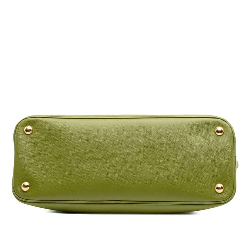 Prada Medium Saffiano Lux Promenade Satchel Green Leather Good condition - Inside View