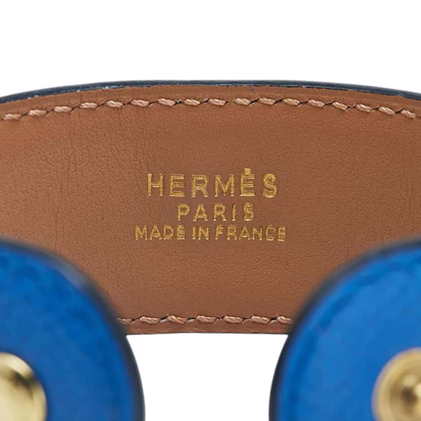 Hermès Leather Medor Bracelet Blue Leather Good condition - Model View