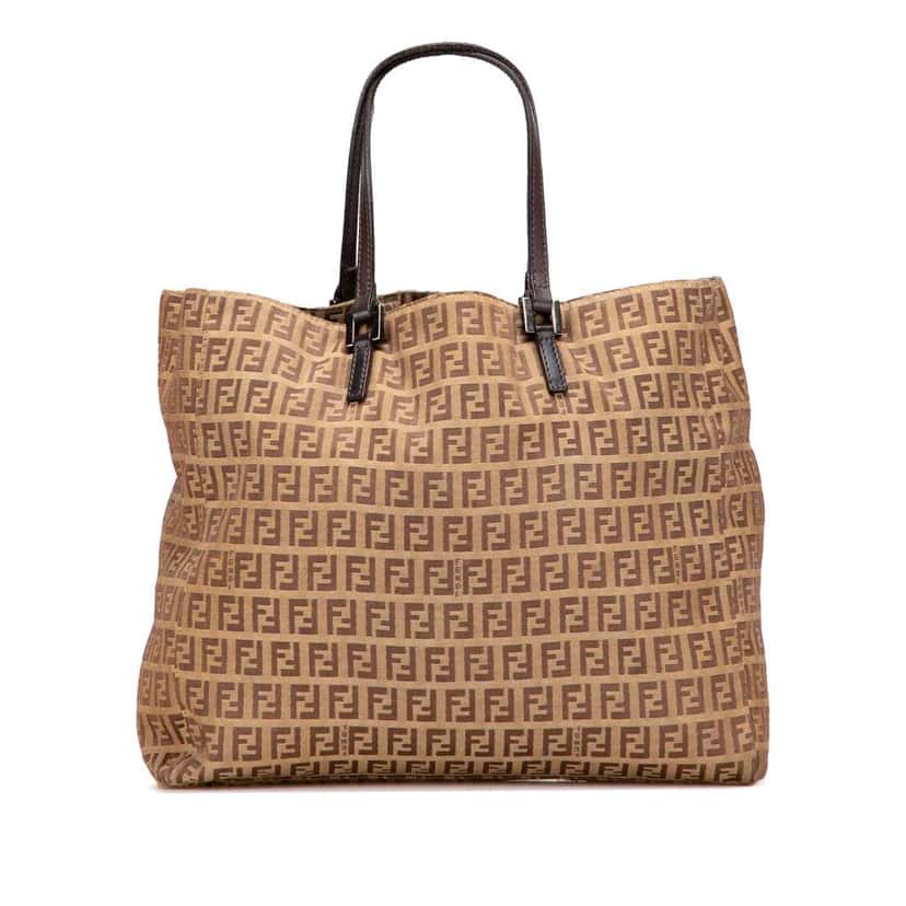 Fendi Zucchino Canvas Tote Brown Canvas Good condition - Front View