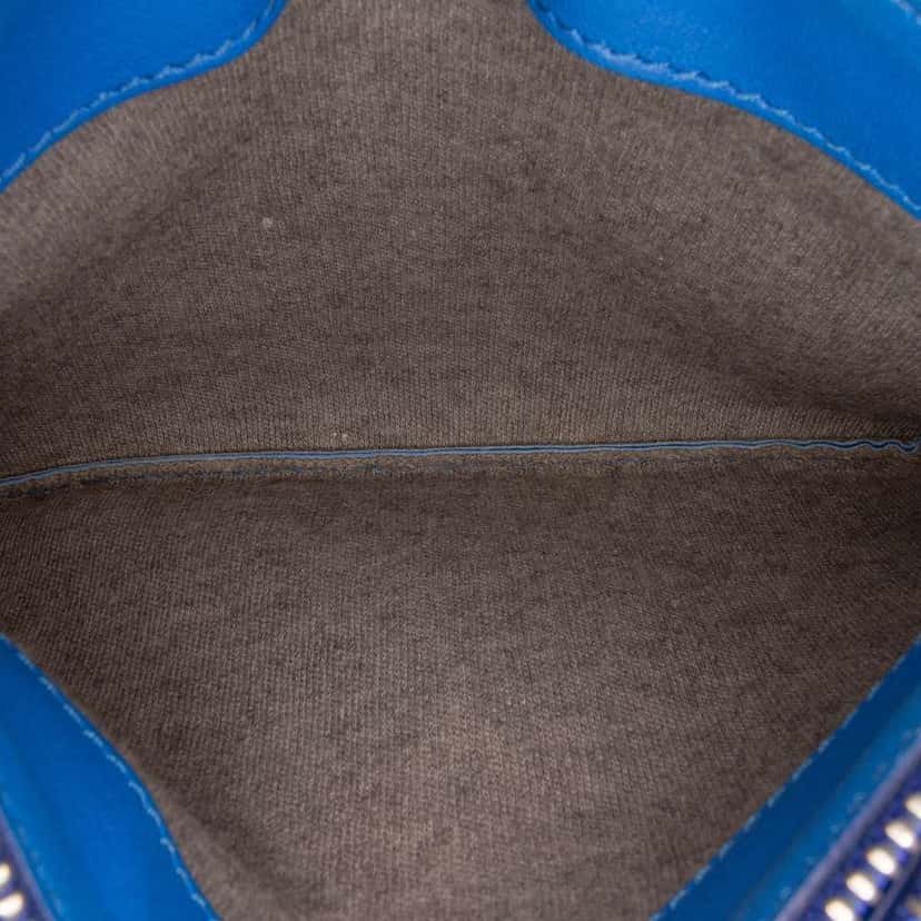 Celine Small Lambskin Trio Crossbody Blue Leather Fair condition - Model View