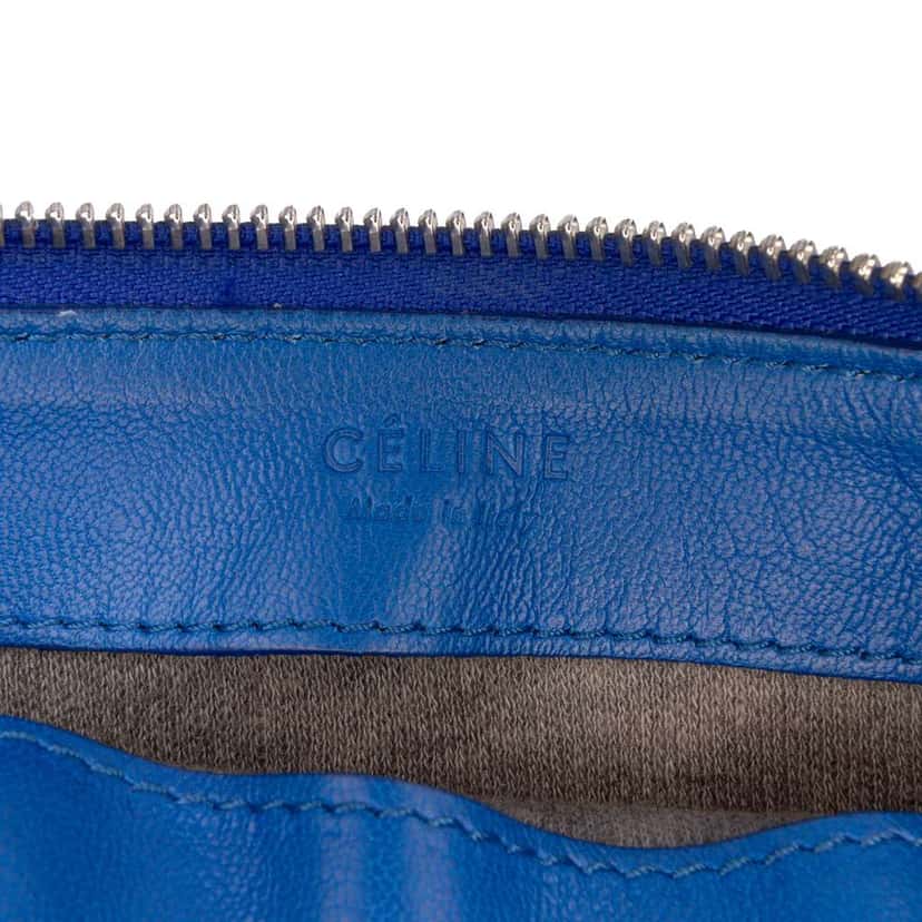 Celine Small Lambskin Trio Crossbody Blue Leather Fair condition - Box View