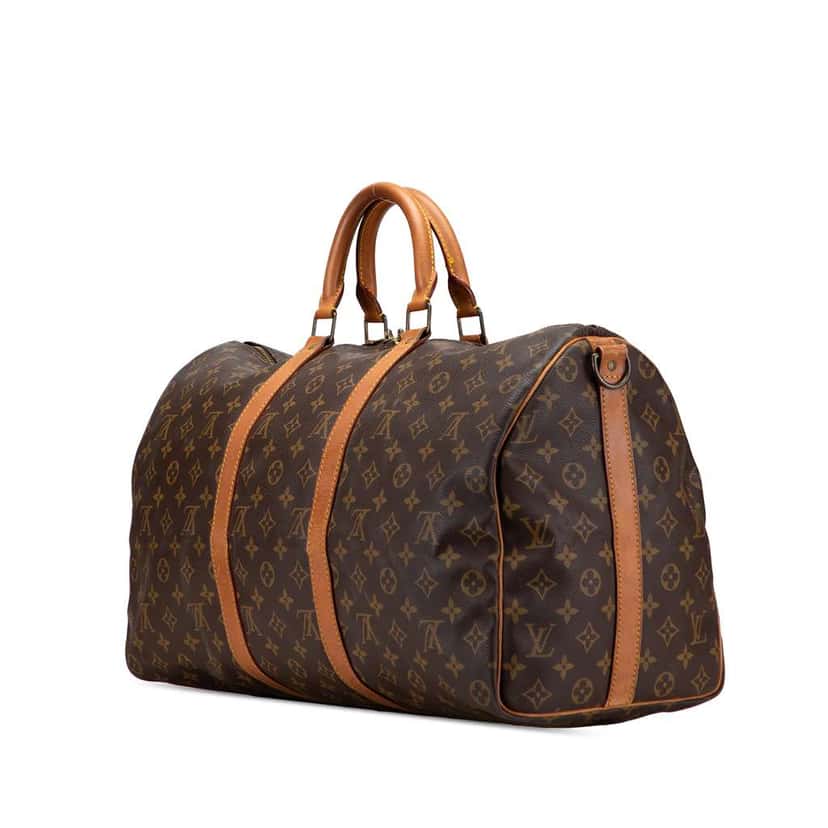 Louis Vuitton Monogram Keepall Bandouliere 50 Brown Good condition - Back View
