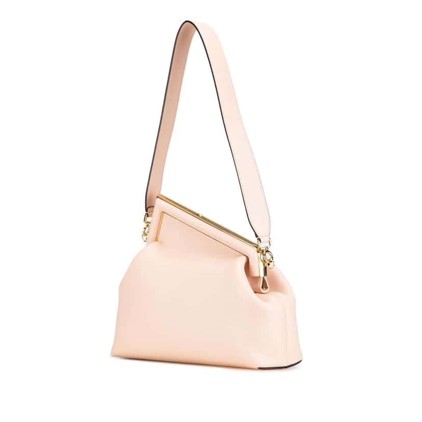 Fendi Medium Leather Fendi First Shoulder Bag Pink Leather Good condition - Back View
