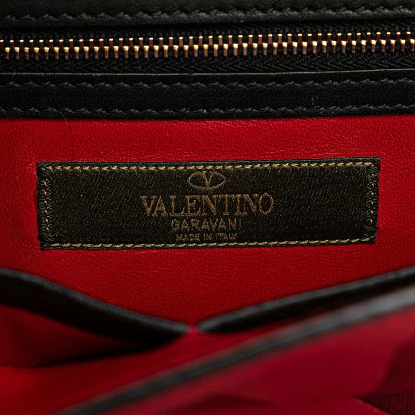 Valentino Medium Nappa and Canvas Camouflage Rockstud Glam Lock Crossbody Red Leather Good condition - Box View