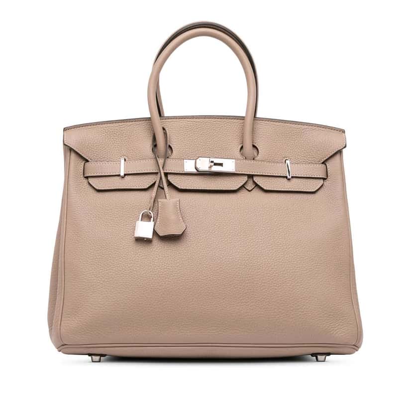 Hermès Clemence Birkin Retourne 35 Brown Leather Good condition - Front View