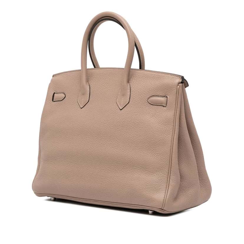 Hermès Clemence Birkin Retourne 35 Brown Leather Good condition - Back View