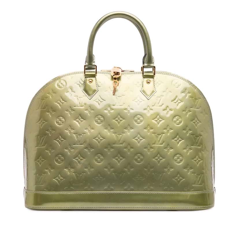 Louis Vuitton Monogram Vernis Alma GM Green Leather Good condition - Front View