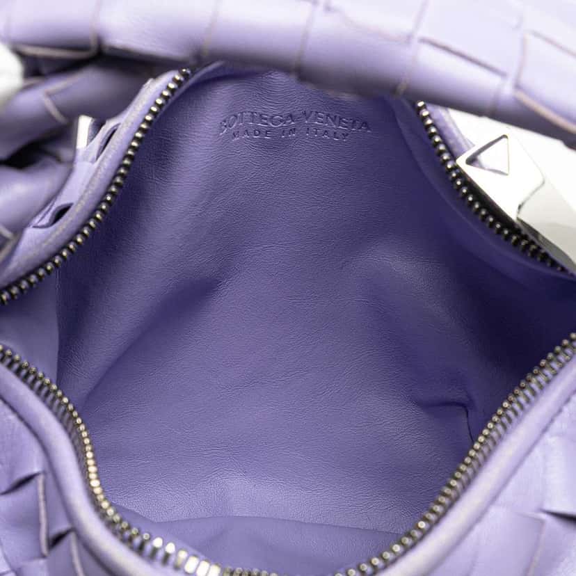 Bottega Veneta Mini Nappa Intrecciato Jodie Purple Leather Good condition - Model View