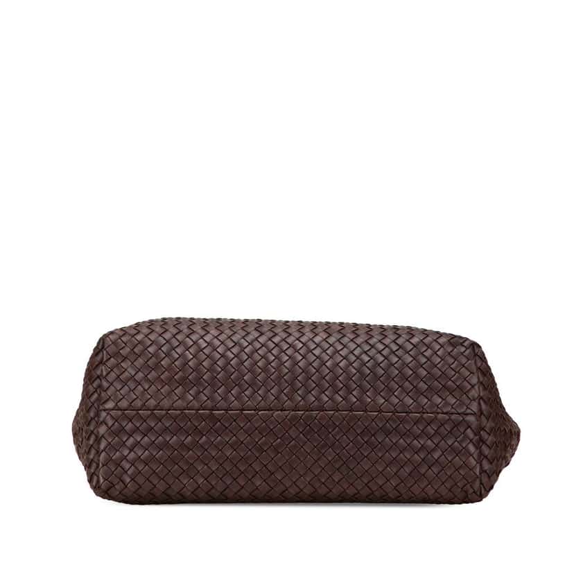 Bottega Veneta Medium Lambskin Intreccio Cabat Tote Brown Leather Good condition - Inside View