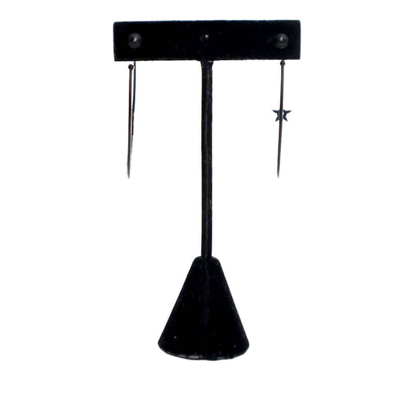 Dior Ruthenium Plated Crystal JAdior Hoop Push Back Earrings Black Brass Good condition - Inside View