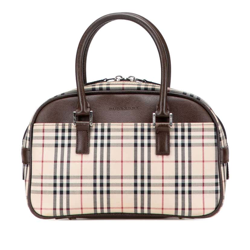 Burberry House Check Canvas Handbag Brown Canvas Good condition - Front View