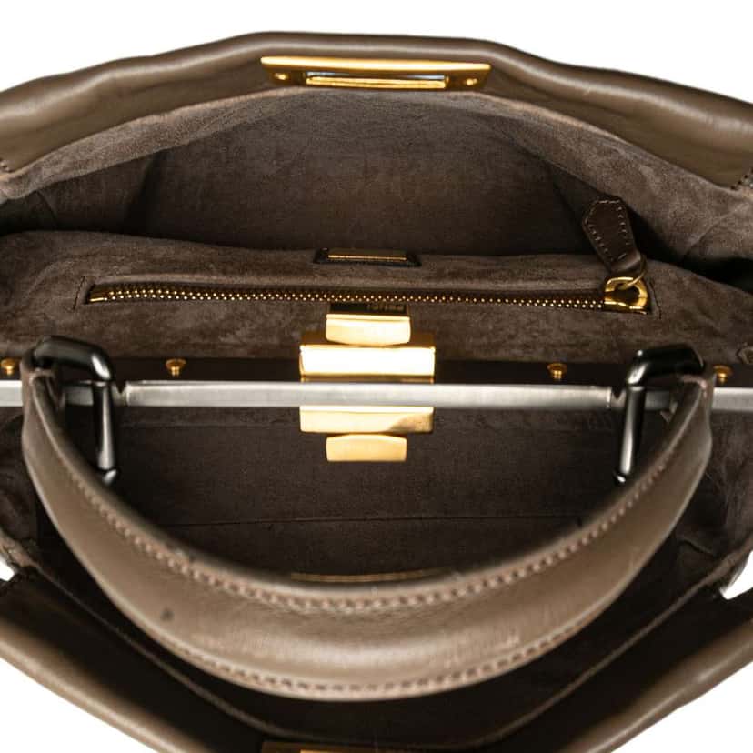 Fendi Medium Calfskin Peekaboo Iconic Satchel Brown Leather Good condition - Model View