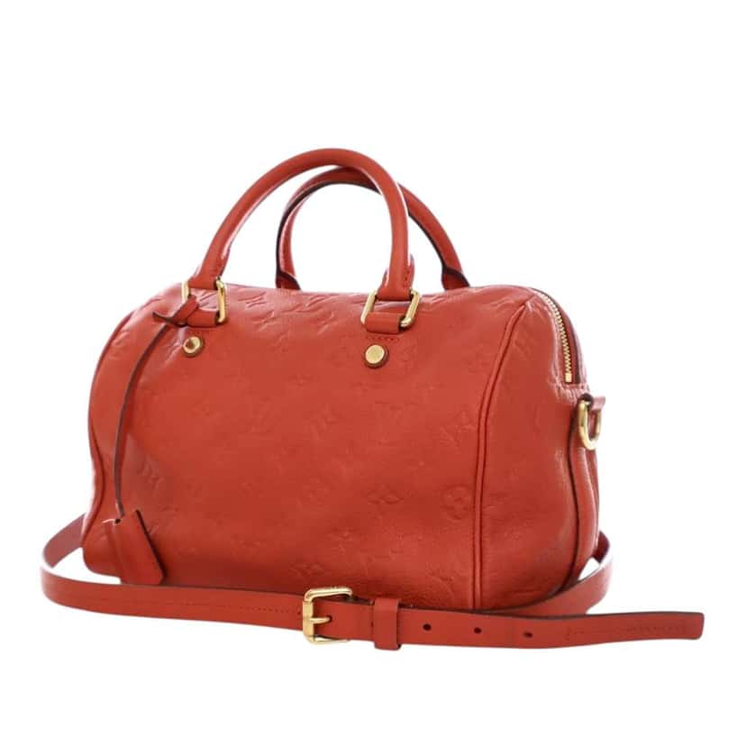 Louis Vuitton Monogram Empreinte Speedy Bandouliere 25 Red Leather Good condition - Back View