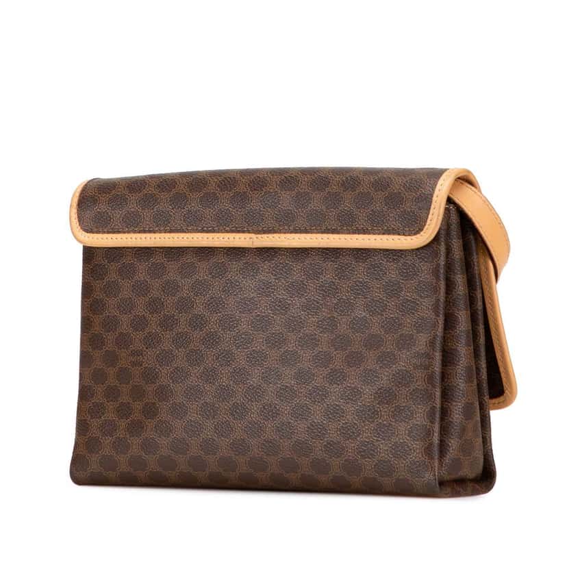 Celine Macadam Coated Canvas Crossbody Brown Canvas Good condition - Back View