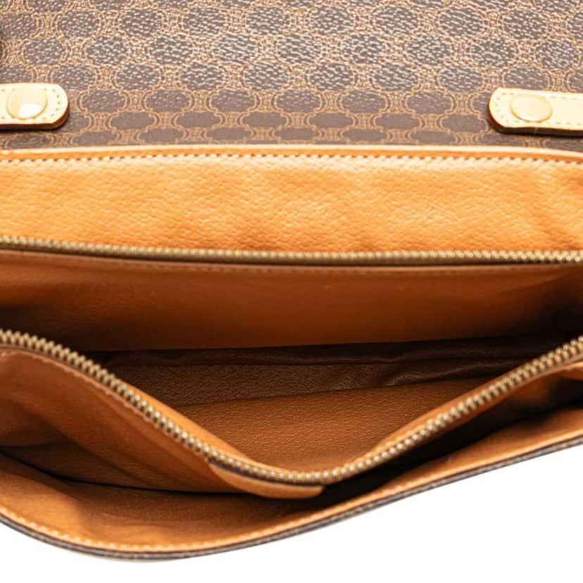 Celine Macadam Coated Canvas Crossbody Brown Canvas Good condition - Model View