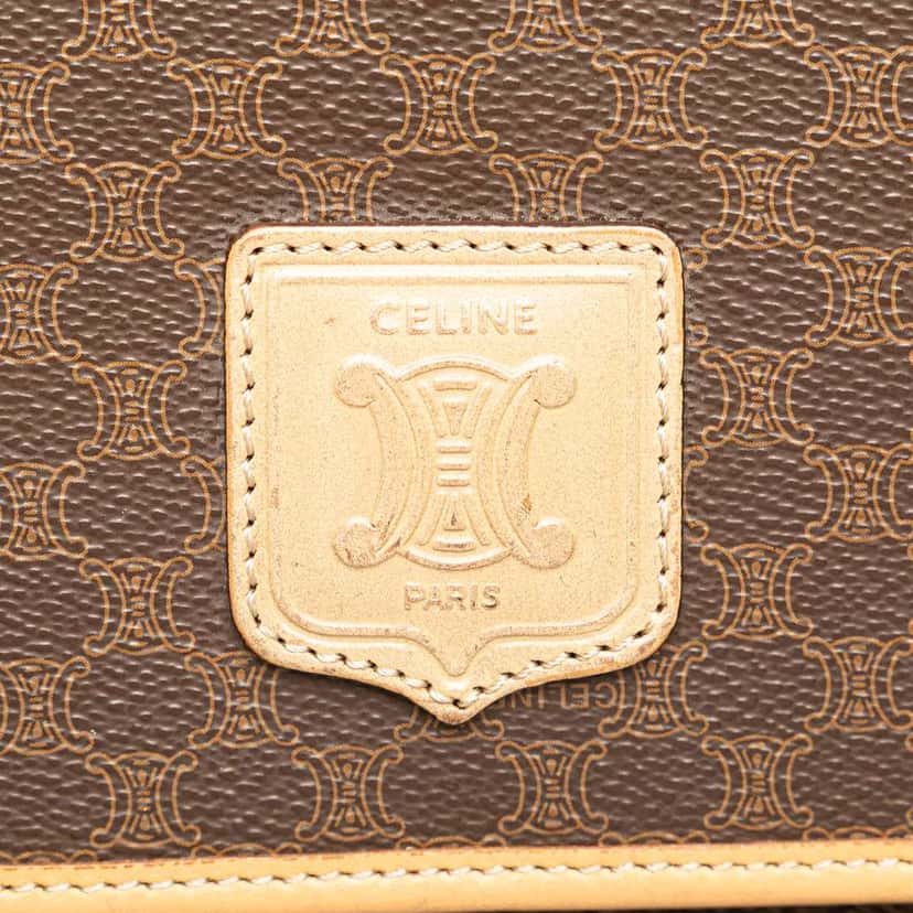 Celine Macadam Coated Canvas Crossbody Brown Canvas Good condition - Box View