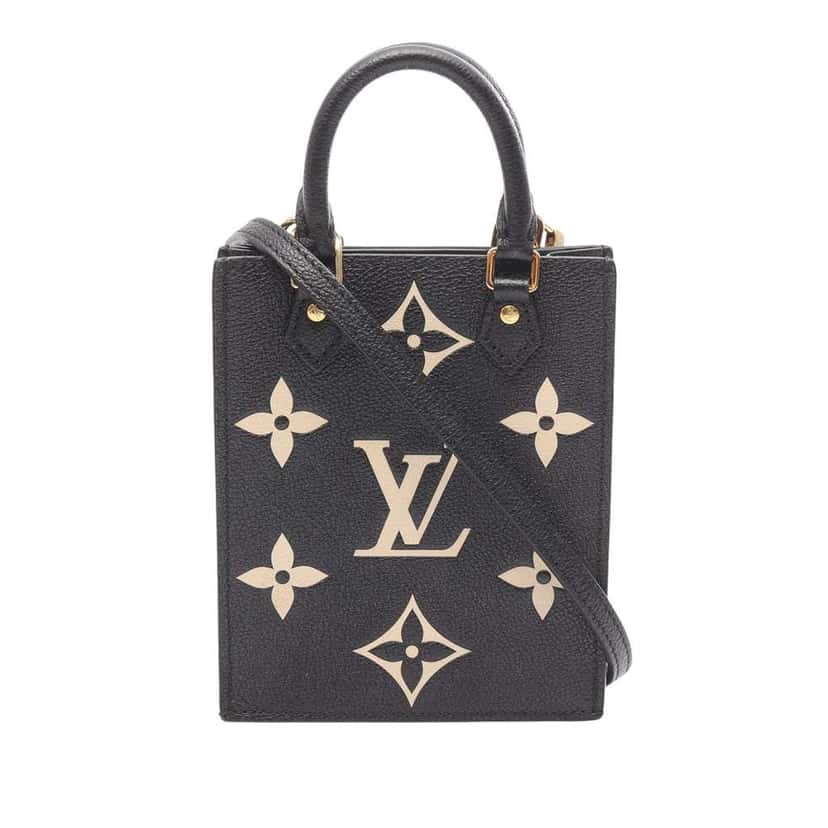 Louis Vuitton Bicolor Monogram Empreinte Petit Sac Plat Black Leather Good condition - Front View