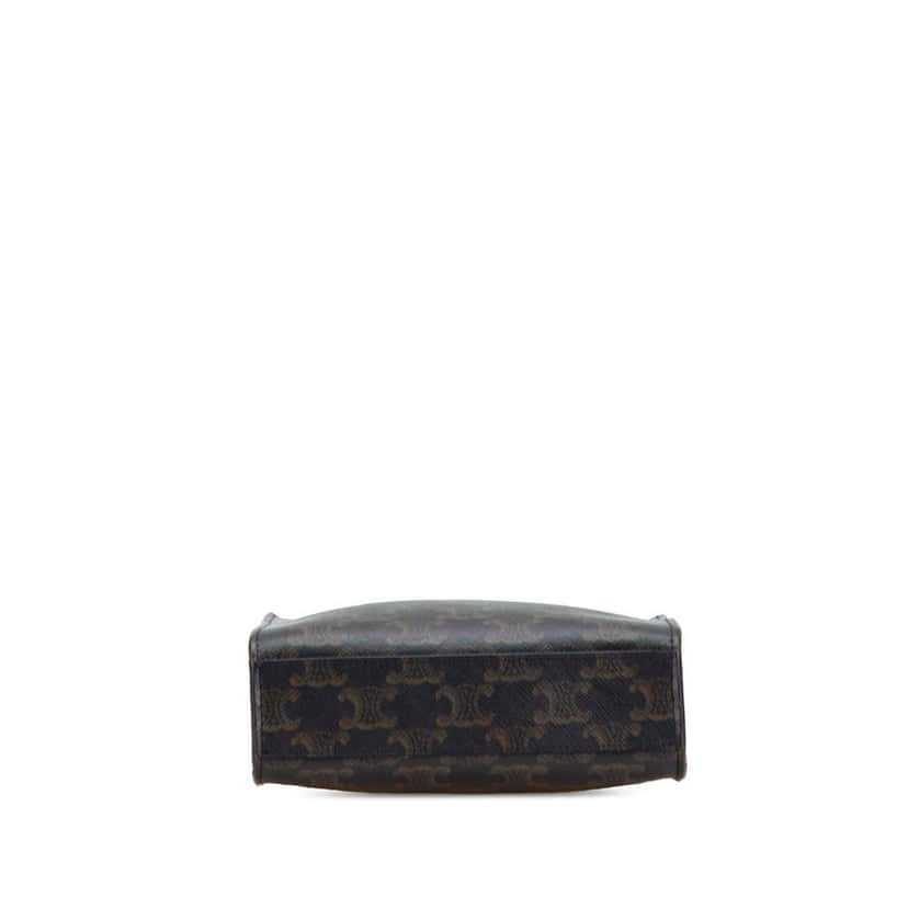 Celine Mini Triomphe Coated Canvas Vertical Cabas Satchel Brown Canvas Good condition - Inside View