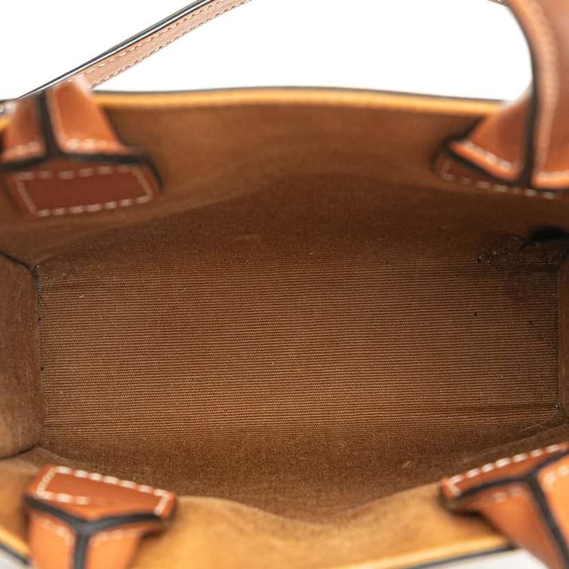 Celine Mini Triomphe Coated Canvas Vertical Cabas Satchel Brown Canvas Good condition - Model View