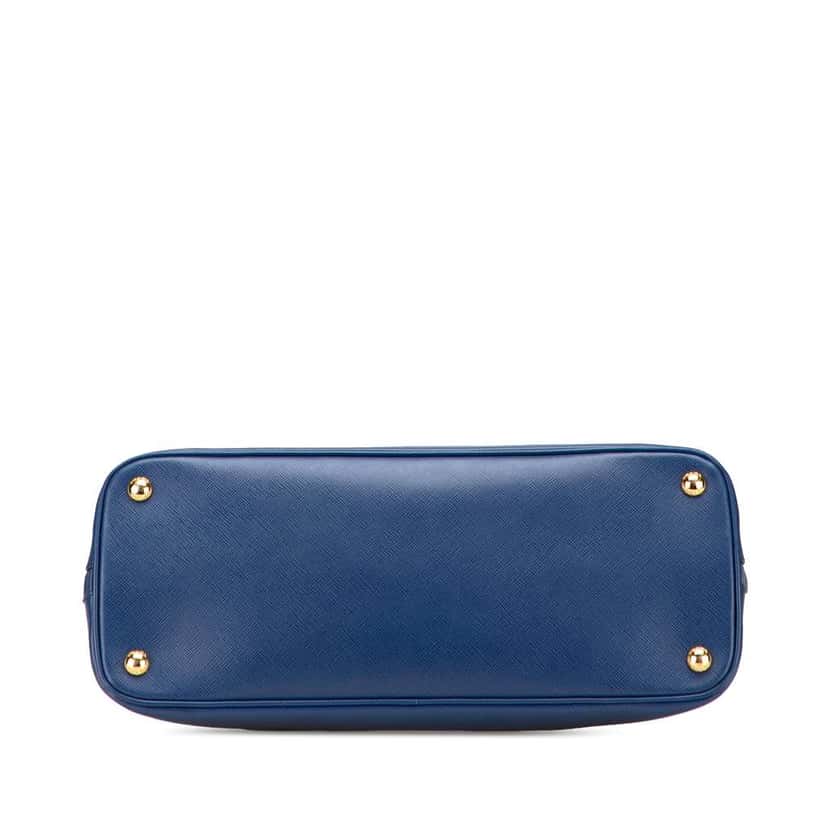 Prada Medium Saffiano Lux Promenade Satchel Blue Leather Good condition - Inside View