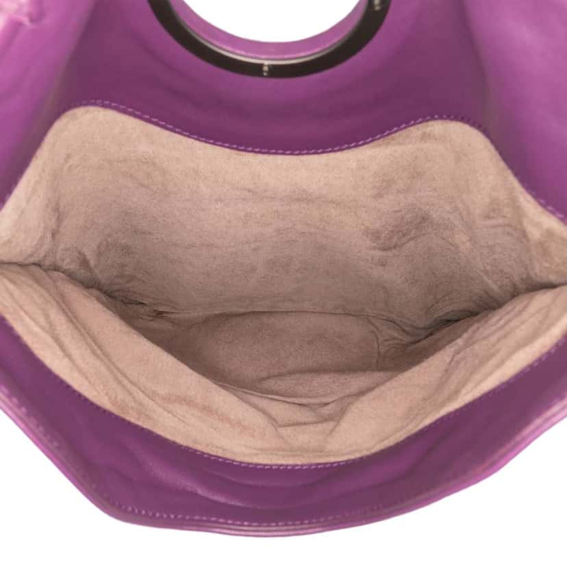 Bottega Veneta Nappa Intrecciato Turn Lock Clutch Purple Leather Good condition - Model View