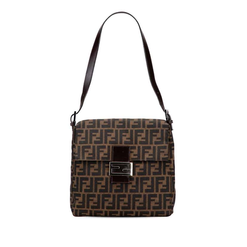 Fendi Zucca Canvas Shoulder Bag Brown Canvas Very good condition - Front View