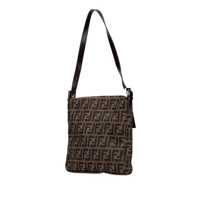 Fendi Zucca Canvas Shoulder Bag Brown Canvas Very good condition - Back View
