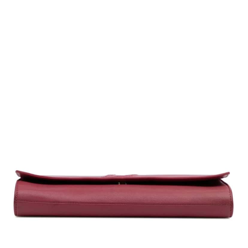 Saint Laurent Large Leather Belle de Jour Clutch Pink Leather Good condition - Inside View