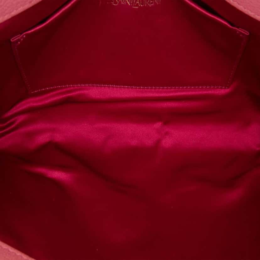Saint Laurent Large Leather Belle de Jour Clutch Pink Leather Good condition - Model View