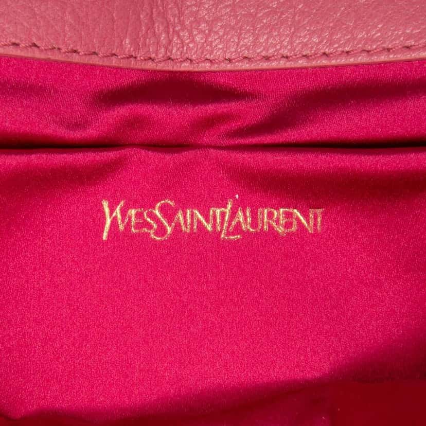 Saint Laurent Large Leather Belle de Jour Clutch Pink Leather Good condition - Box View