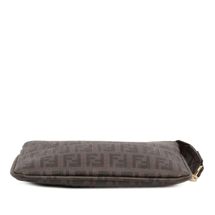 Fendi Zucchino Spalmati Chain Pochette Brown Canvas Good condition - Inside View