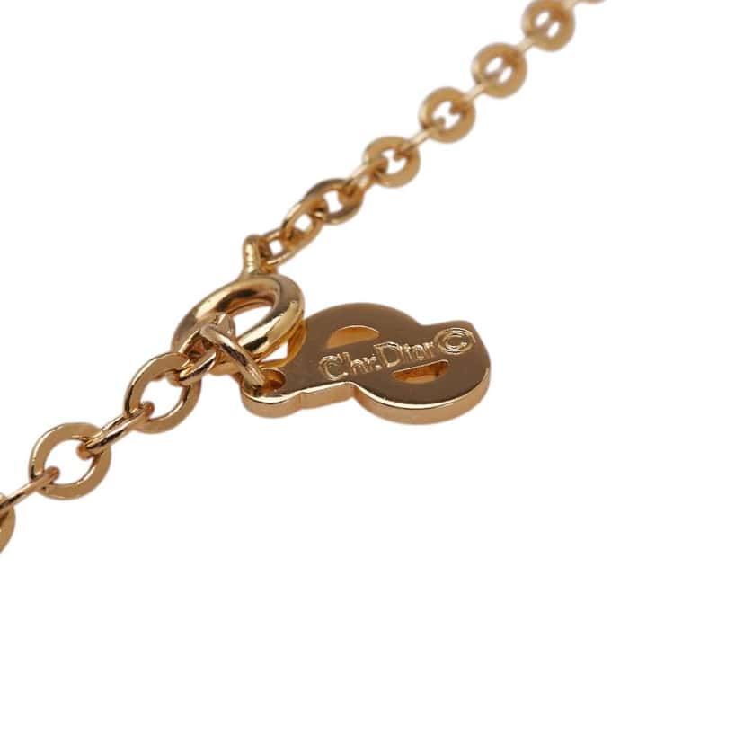 Dior Gold Plated CD Logo Pendant Necklace Gold Metal Good condition - Model View