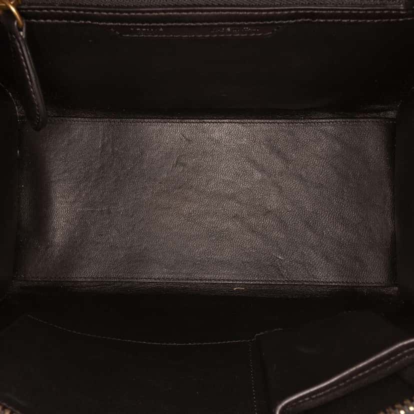 Celine Micro Bicolor Leather Luggage Tote White Leather Good condition - Model View