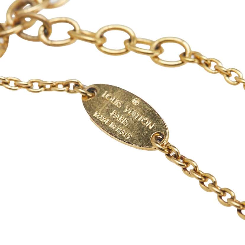 Louis Vuitton Gold Plated Essential V Necklace Gold Metal Very good condition - Inside View