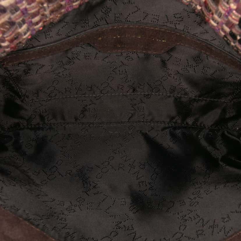 Stella Mccartney Boucle Tweed Falabella Shoulder Bag Pink Tweed Good condition - Model View