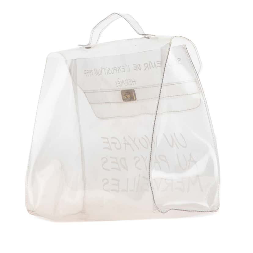 Hermès Vinyl Souvenir De L Exposition Kelly Handbag White Good condition - Back View